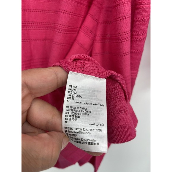 Karen Scott Women's Pointelle-Knit Cardigan Size Medium Petite Pink - Picture 4 of 6